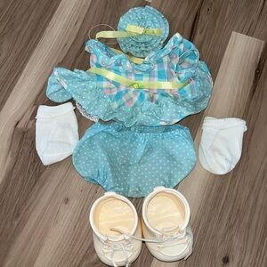 Furskins Blue Plaid Dress Outfit With Hat